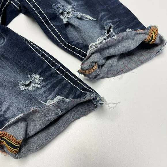 Rock Revival Baxter Cut Off Jeans Mens 31 Blue Y2K - Picture 3 of 12